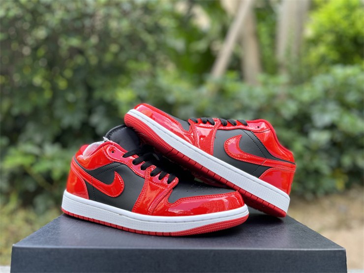 Buy Air Jordan 1 Low SE Patent Varsity Red Black 2