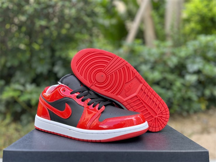 Buy Air Jordan 1 Low SE Patent Varsity Red Black 3