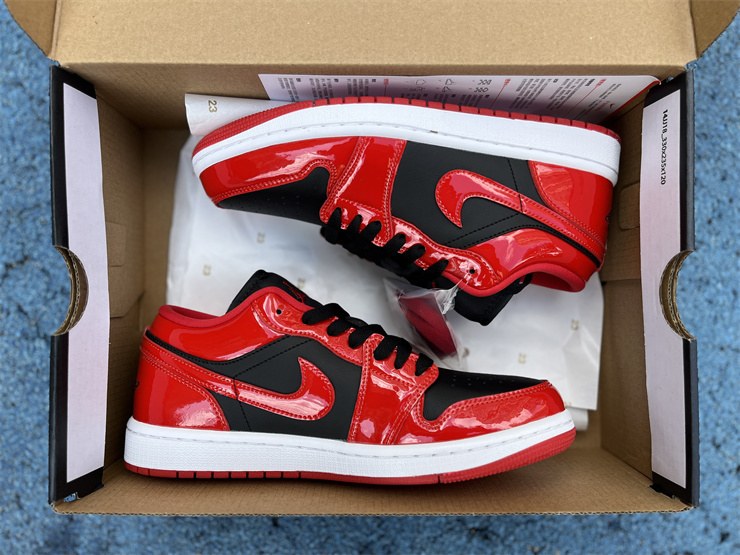 Buy Air Jordan 1 Low SE Patent Varsity Red Black 4