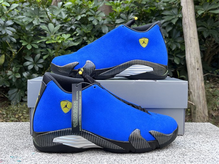 Mens Air Jordan 14 Retro Ferrari 2025 Blue 3