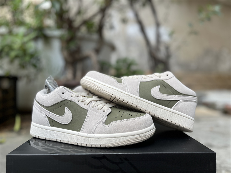 Men's Jordan 1 Low SE Medium Olive Sail HV4089-201 2
