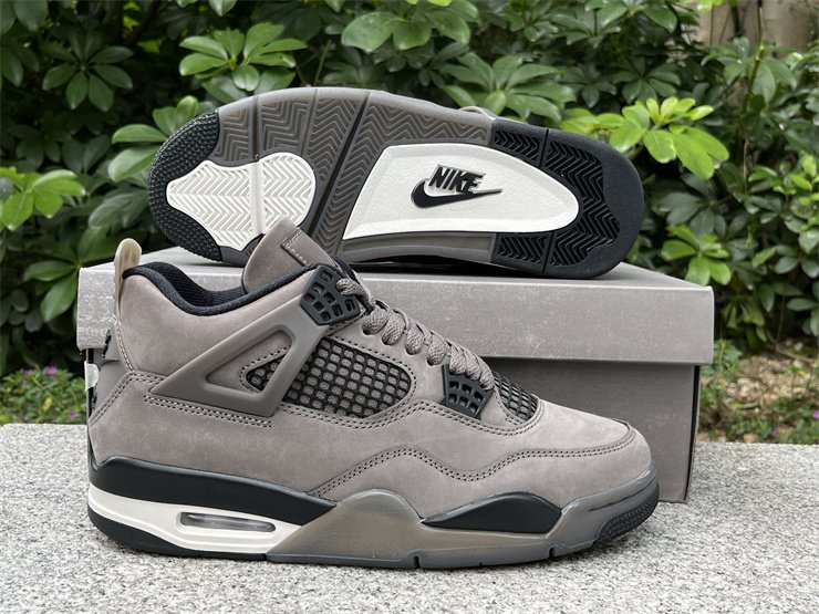 Men's Shoes Air Jordan 4 Retro Cave Stone and Black 1