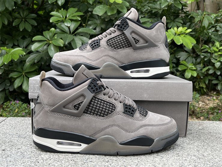 Men's Shoes Air Jordan 4 Retro Cave Stone and Black 2