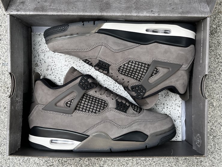 Men's Shoes Air Jordan 4 Retro Cave Stone and Black 6