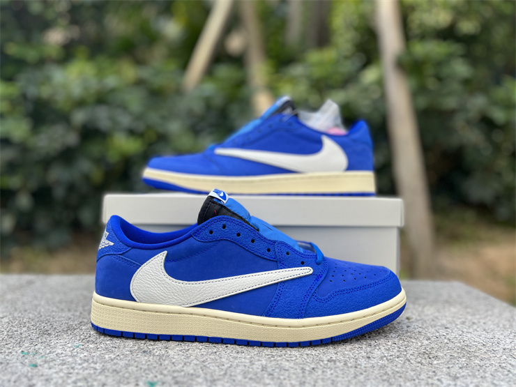 Travis Scott x Fragment Design x Air Jordan 1 Low Blue Men's 2