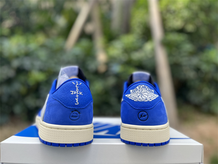 Travis Scott x Fragment Design x Air Jordan 1 Low Blue Men's 3