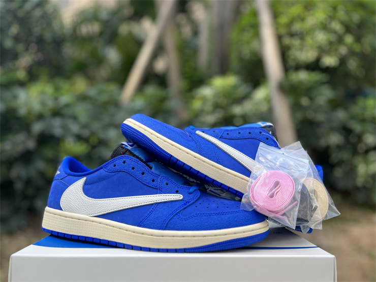 Travis Scott x Fragment Design x Air Jordan 1 Low Blue Men's