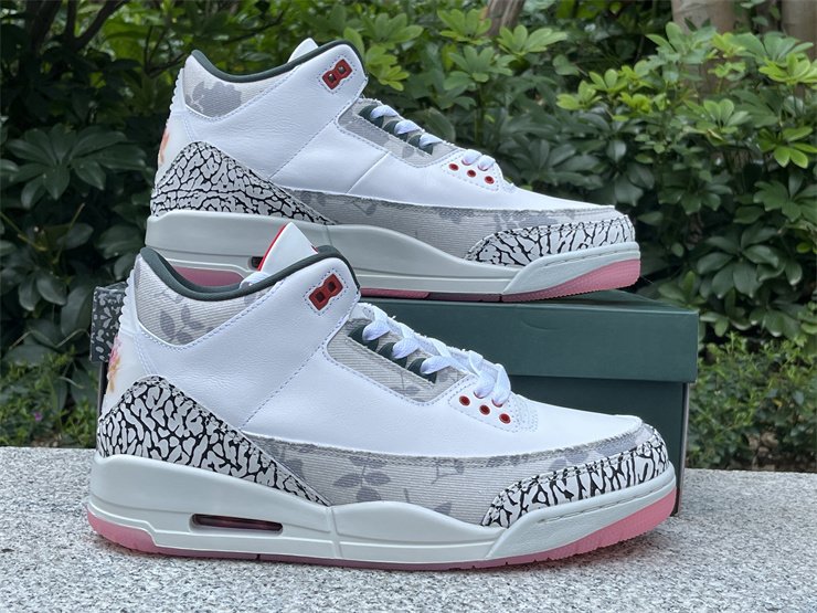 W/M Sizes Jordan 3 Retro Wings With Flowers
