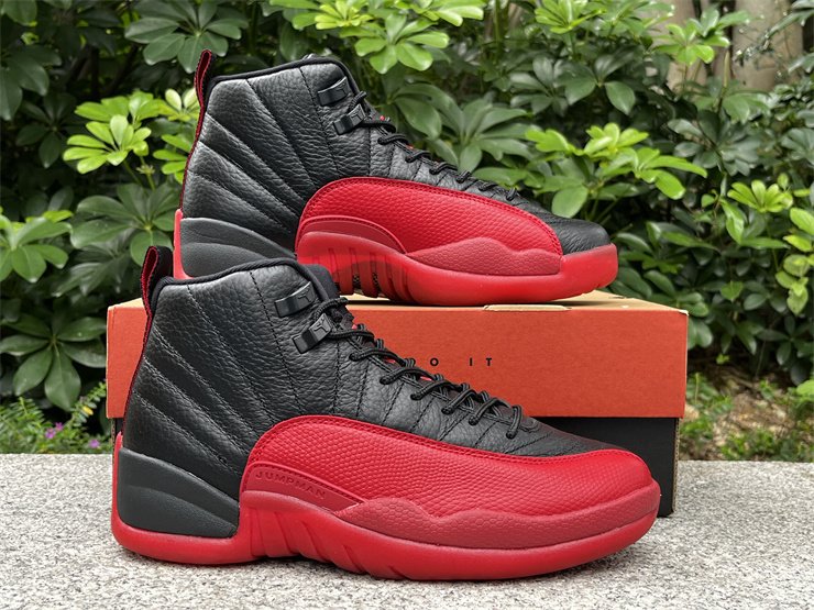 Women's Size Air Jordan 12 GS Flu Game Black Red