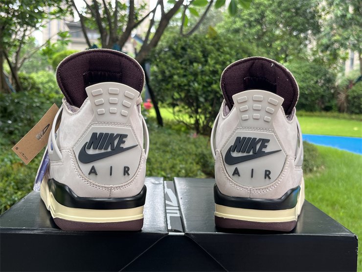 Womens and Mens A Ma Maniere x Air Jordan 4 Fossil Stone 2