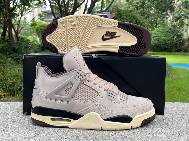 Womens and Mens A Ma Maniere x Air Jordan 4 Fossil Stone 3